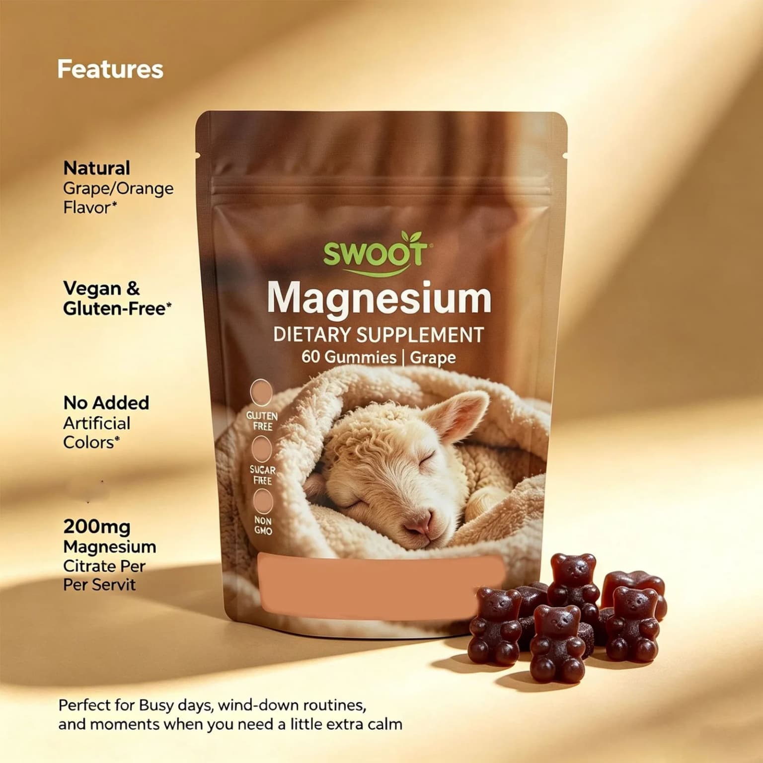 Lunieo Magnesium 5-HTP Gummies, product photo 2